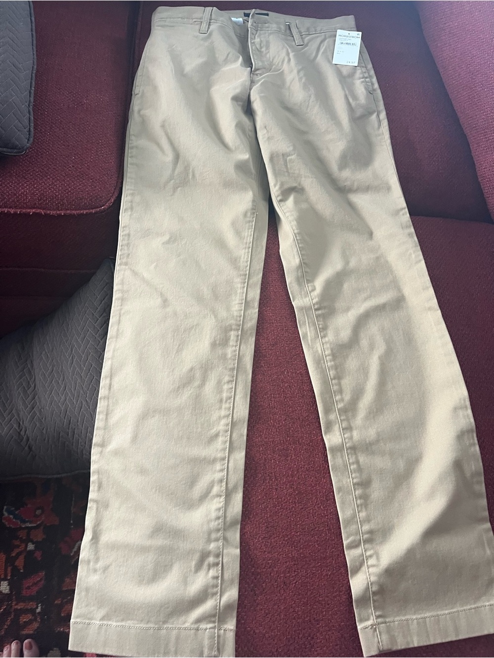 Nordstrom Men's Khaki Straight-Leg Pants in Light Tan